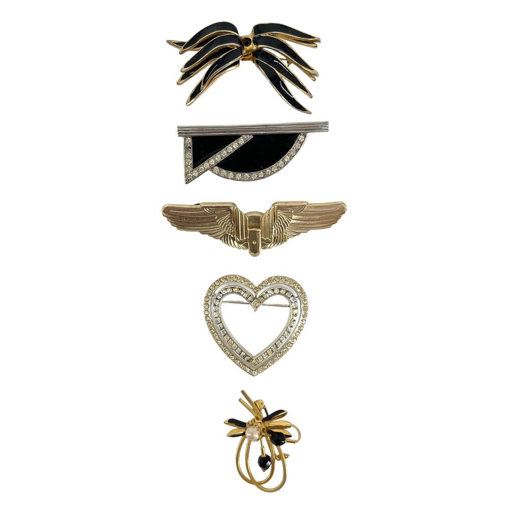 80s brooches and pins 1980s vintage set of five